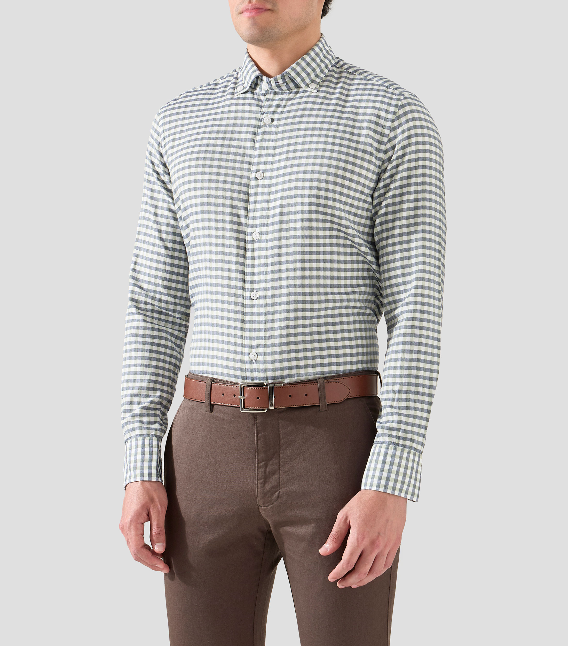 Camisa de cuadros con manga larga Hombre
